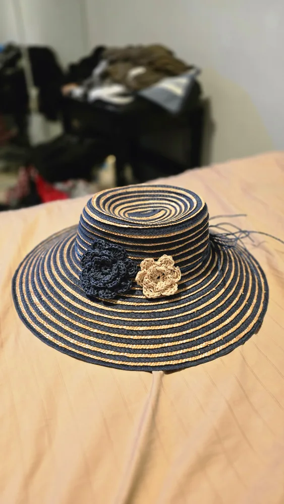 Striped Floral Sun Hat thumbnail
