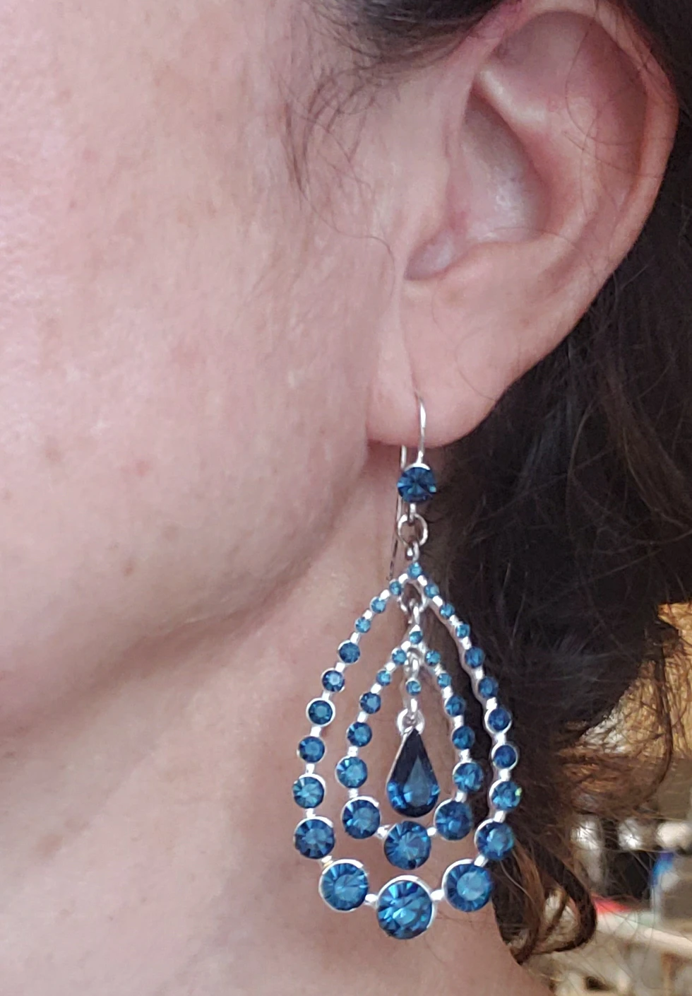 Teardrop Dangle Earrings - Blue - photo 2