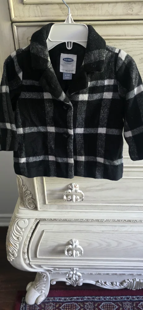 Old Navy Plaid Coat - 6-12M image indicator(2)