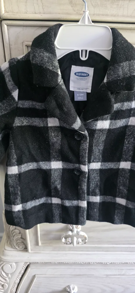 Old Navy Plaid Coat - 6-12M image indicator(3)