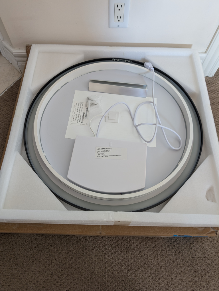 AXOTEXE Round LED Bathroom Mirror 23.6" - NEW! - photo 4