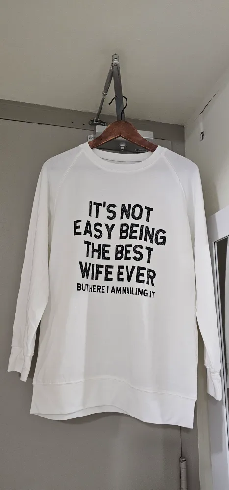 White Crewneck Sweatshirt - 'Best Wife Ever' thumbnail