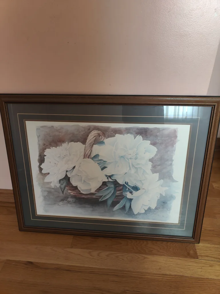 Framed Floral Watercolor Painting thumbnail