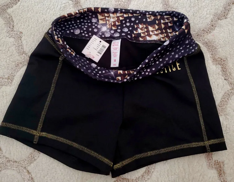 New Justice Black Athletic Shorts - Size 10 image indicator(3)