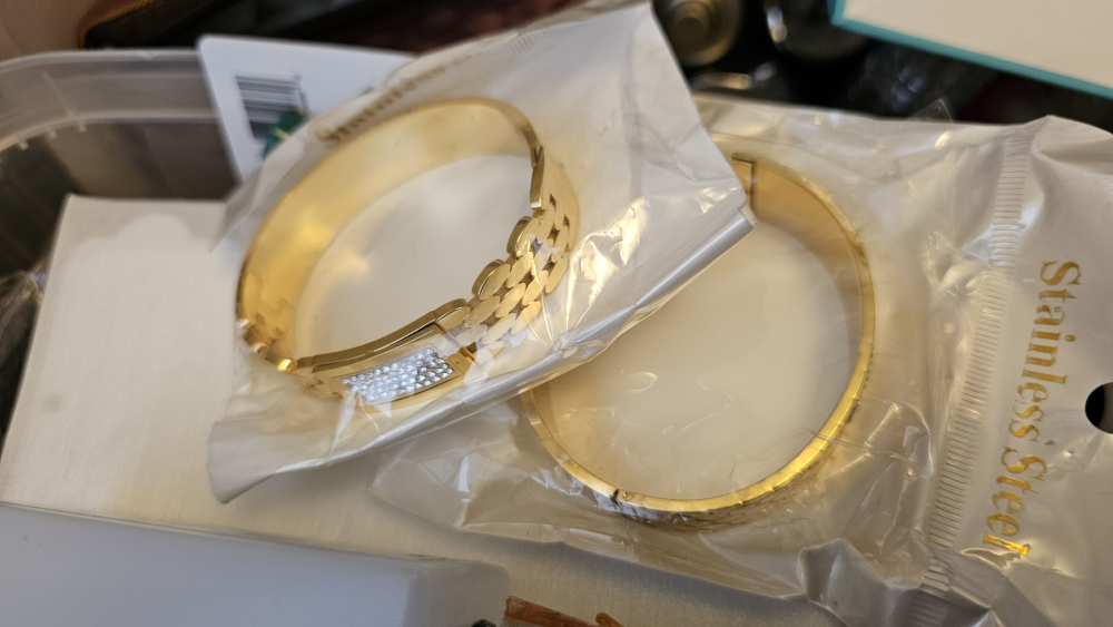 Gold Stainless Steel Bangle Bracelets - New! - photo 5