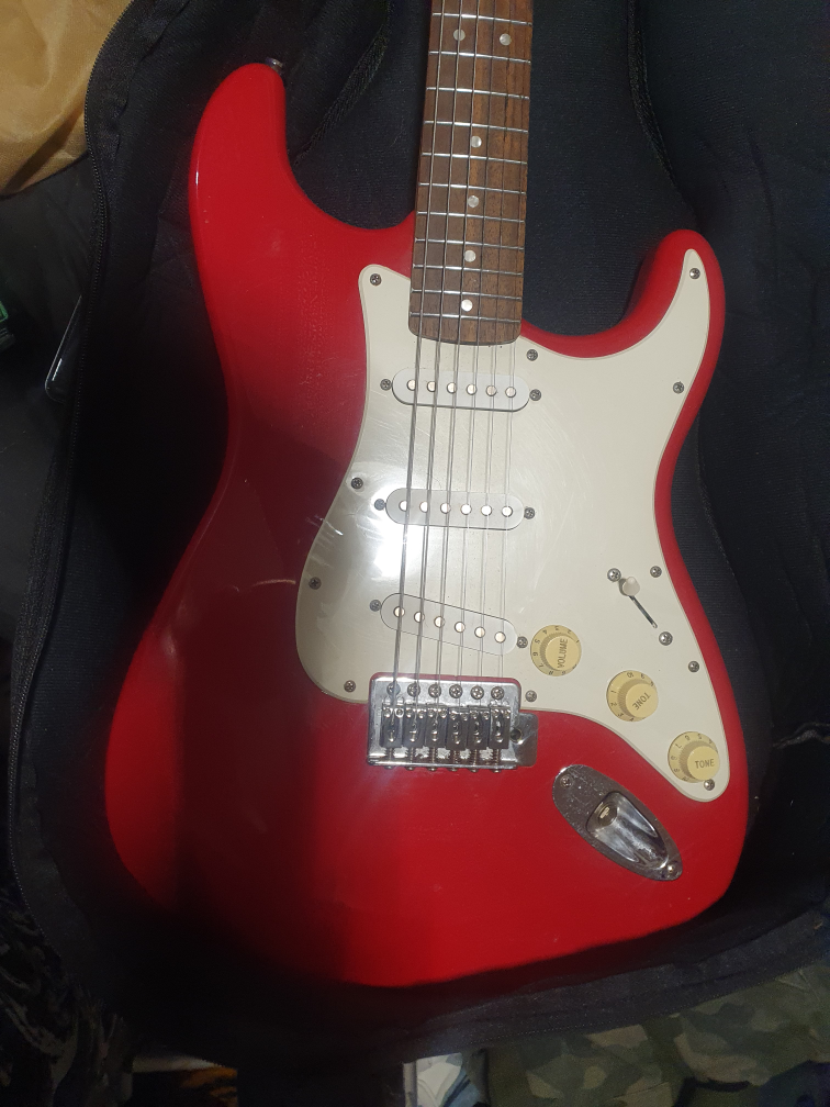 Squier Stratocaster Guitar with Amp & Case