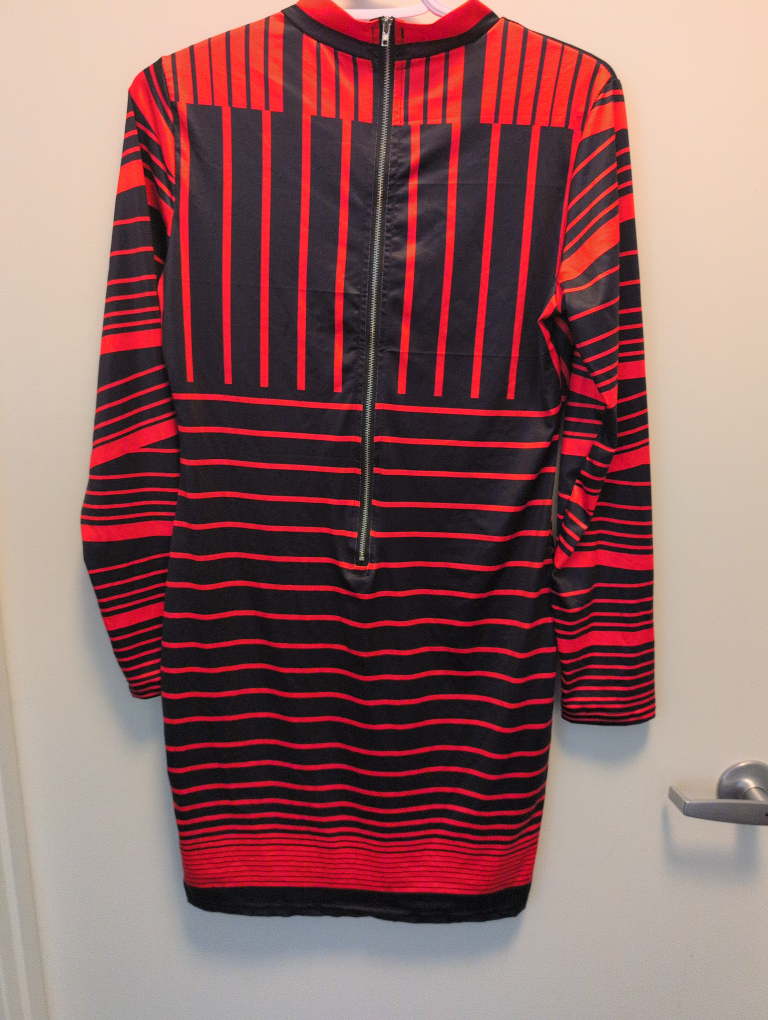Red & Black Long Sleeve Dress - L - photo 2