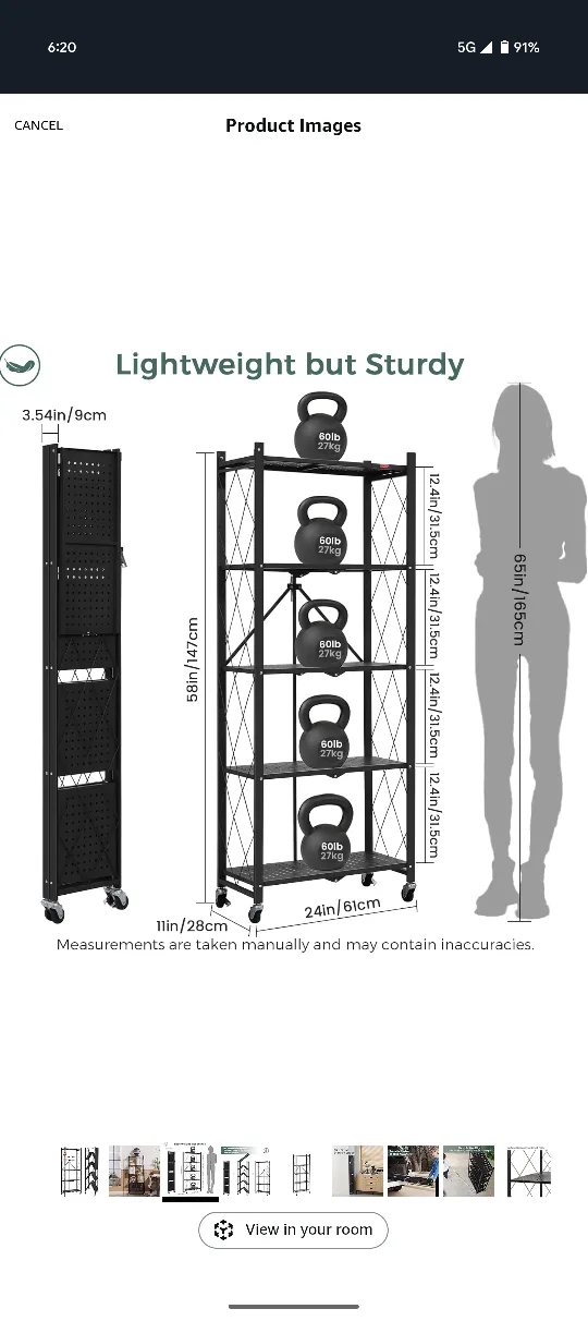 Folding Shelf Unit - Black Metal image indicator(2)