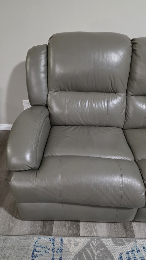 Abbyson Grey Leather  3 way Reclining Sofas - photo 2