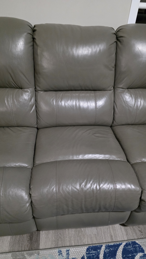 Abbyson Grey Leather  3 way Reclining Sofas - photo 3