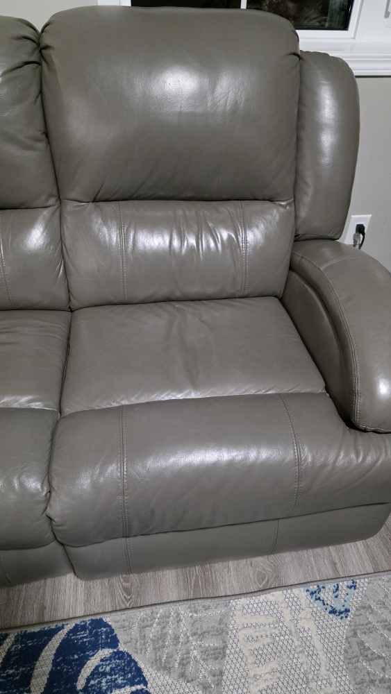 Abbyson Grey Leather  3 way Reclining Sofas - photo 4