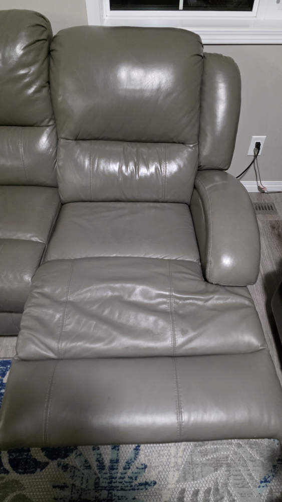 Abbyson Grey Leather  3 way Reclining Sofas - photo 5