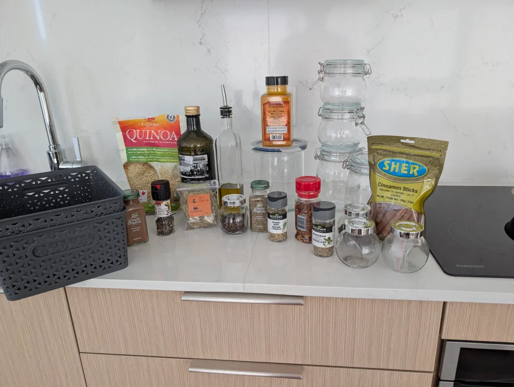 Assorted Spices, Quinoa, Cinnamon Sticks & Jars thumbnail