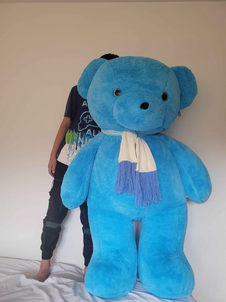Giant Blue Teddy Bear with Scarf image indicator(2)