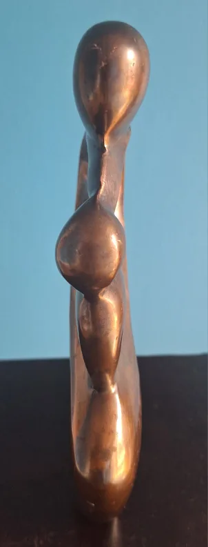 Vintage Bronze Abstract Sculpture - Mother & Child image indicator(4)
