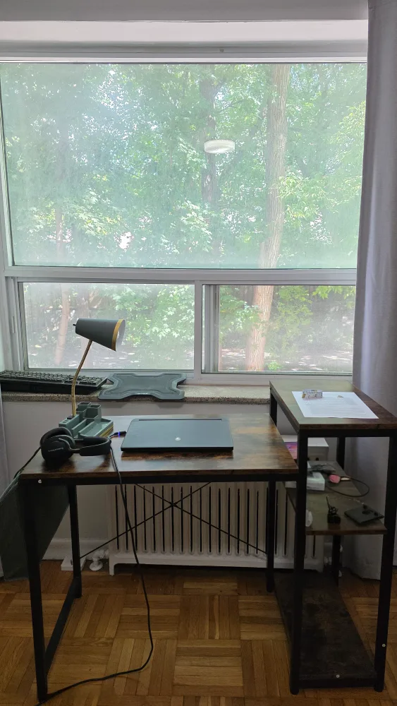 Rustic Brown Computer Desk with Shelves