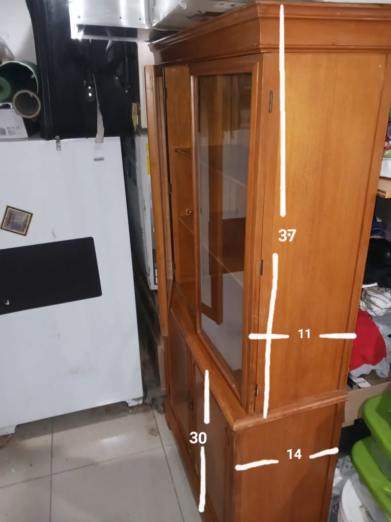 Wooden China Cabinet - 34.5 w "x 67 h" image indicator(4)