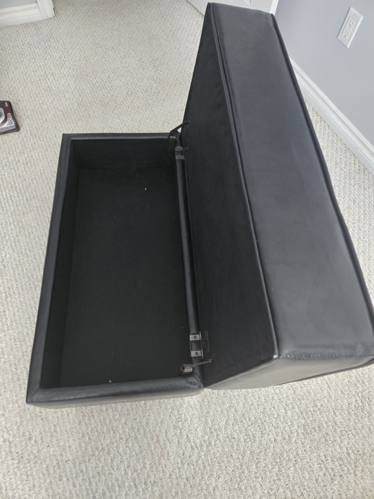 Black Storage Ottoman Bench