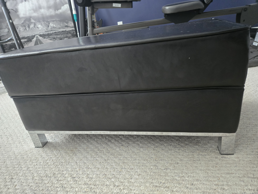 Black Storage Ottoman Bench - photo 2