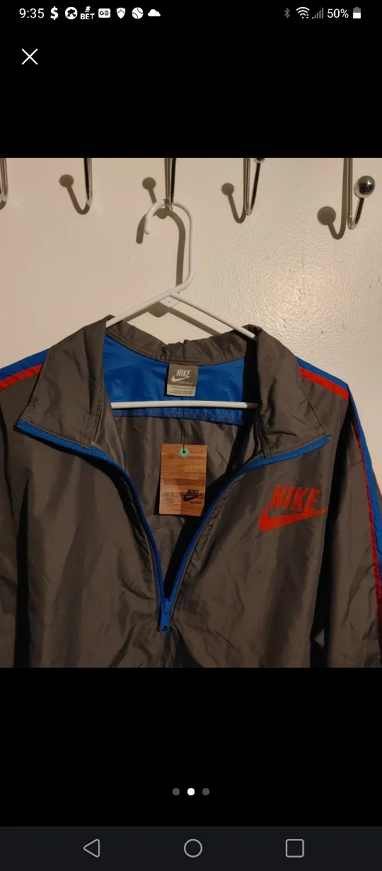 💚NIKE PACKABLE LIGHTWEIGHT JACKET MENS LARGE image indicator(2)