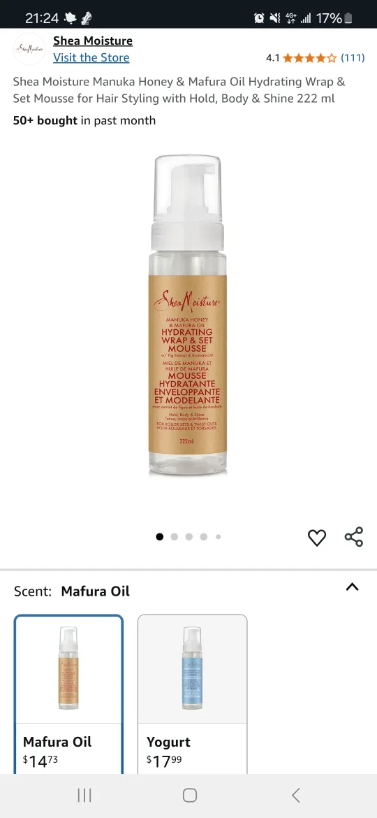 Shea Moisture Hydrating, Smooth & Hold Mousses image indicator(2)