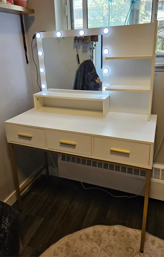 Moving Sale - Must Go: Vanity Dresser w/ Lighted Mirror thumbnail