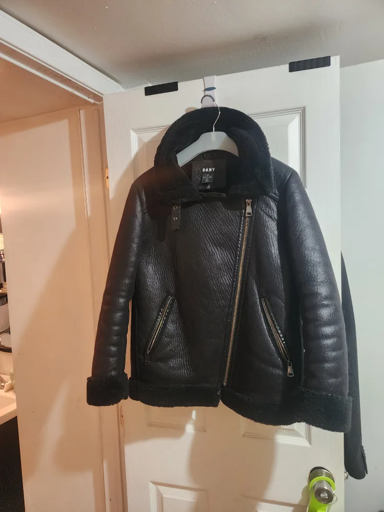 DKNY Black Faux Suede Jacket thumbnail