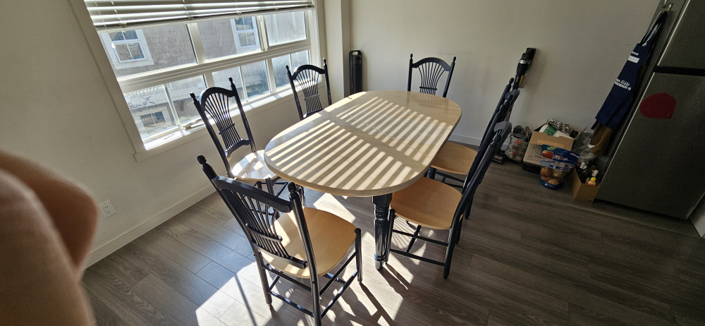 The all wood dining table and 6 chairs - photo 2