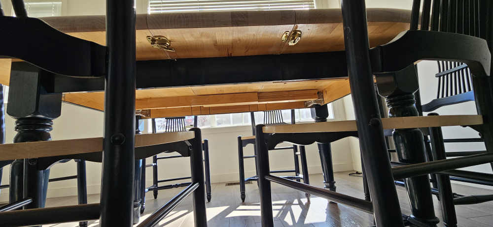 The all wood dining table and 6 chairs - photo 3