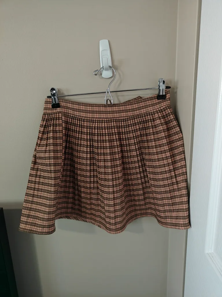 Plaid Mini Skirt with White Blouse Top Set 💖 image indicator(9)