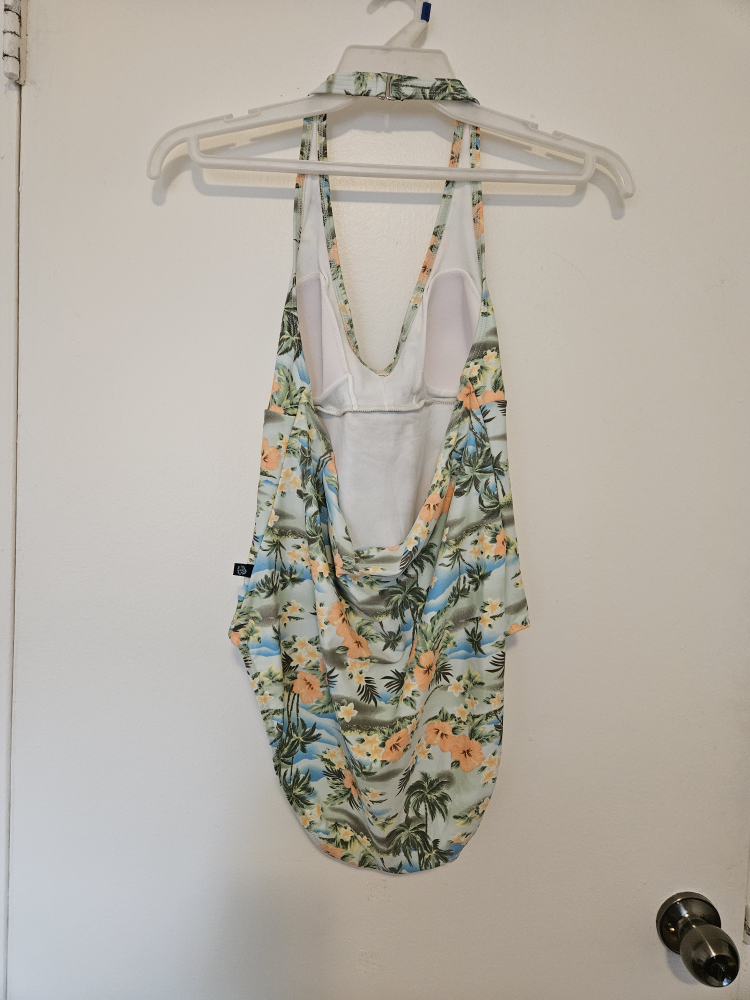 Aqua Rose Floral One Piece Swimsuit - Size L - photo 2