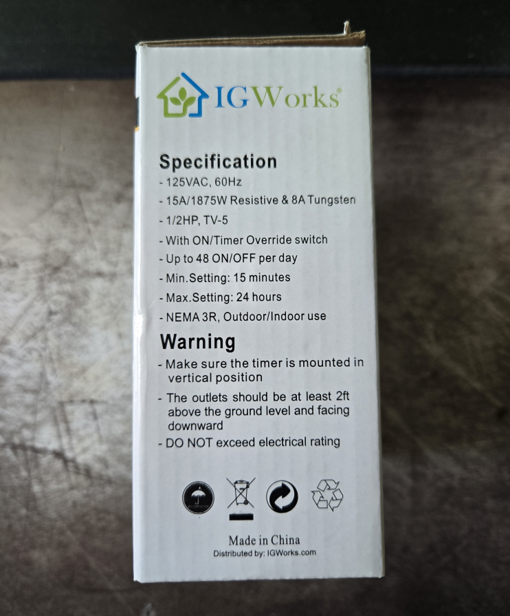 IGWorks 24 Hour Outdoor Timer - Heavy Duty - photo 4