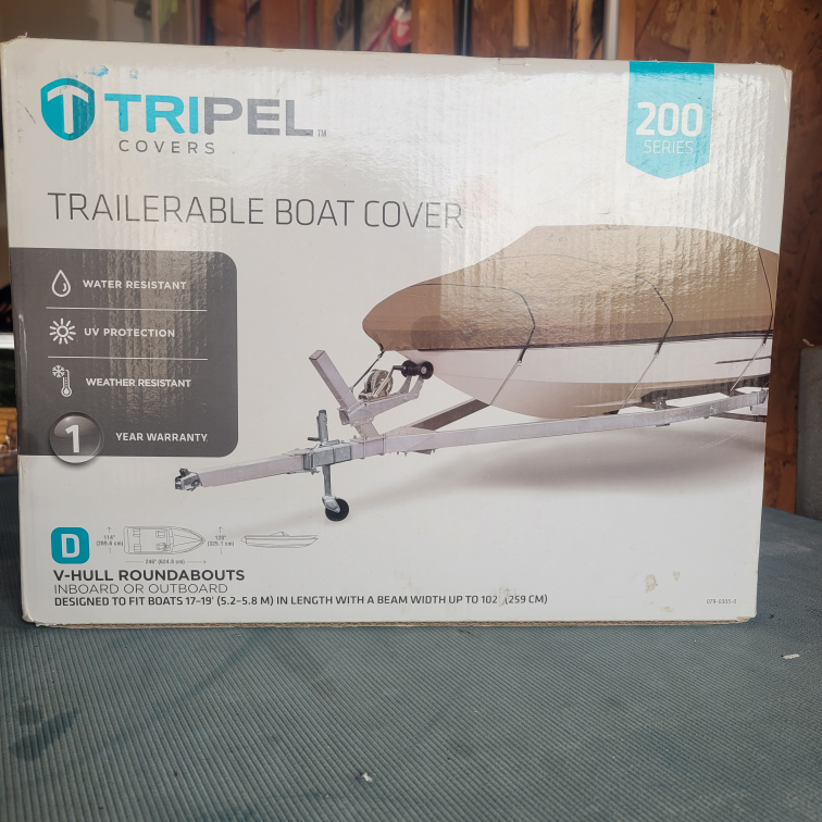 Tripel Covers Trailerable Boat Cover, 17-19 ft