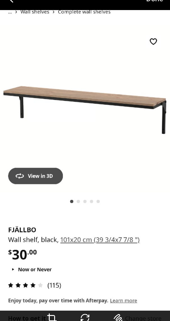 IKEA FJÄLLBO Wall Shelf, Black/Wood, 101x20cm - photo 2