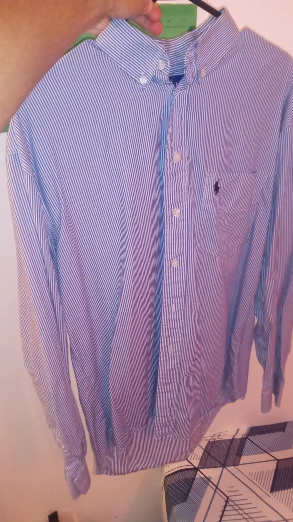 Ralph Lauren Blue Striped Button-Down Shirt image indicator(4)