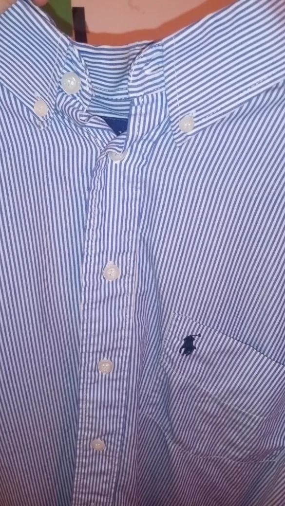 Ralph Lauren Blue Striped Button-Down Shirt image indicator(3)