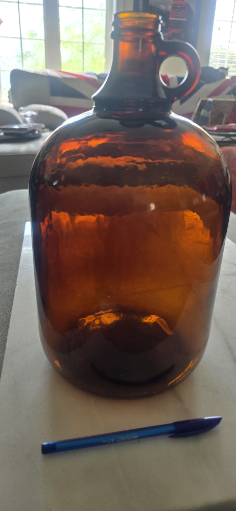 x2 Vintage Amber Glass 1 Gallon Jug - Made in Canada