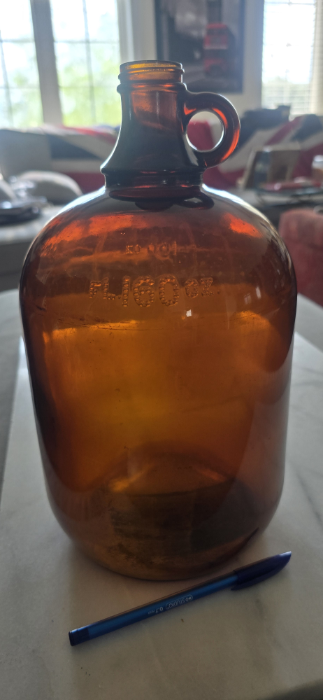 x2 Vintage Amber Glass 1 Gallon Jug - Made in Canada - photo 4