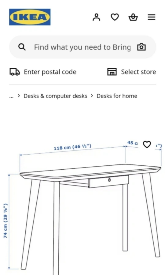 IKEA Lisabo Desk, Ash Veneer - 46 1/2x17 3/4" - photo 3