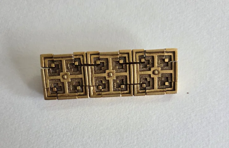 Vintage Gold Tone Brooch - Frank Lloyd Wright Inspired image indicator(2)