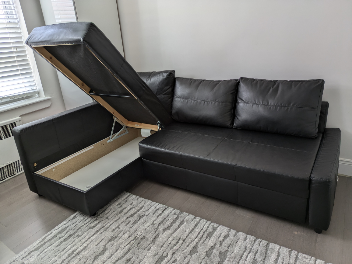 IKEA FRIHETEN Black Sleeper Sectional Sofa with Storage - Queen - photo 2