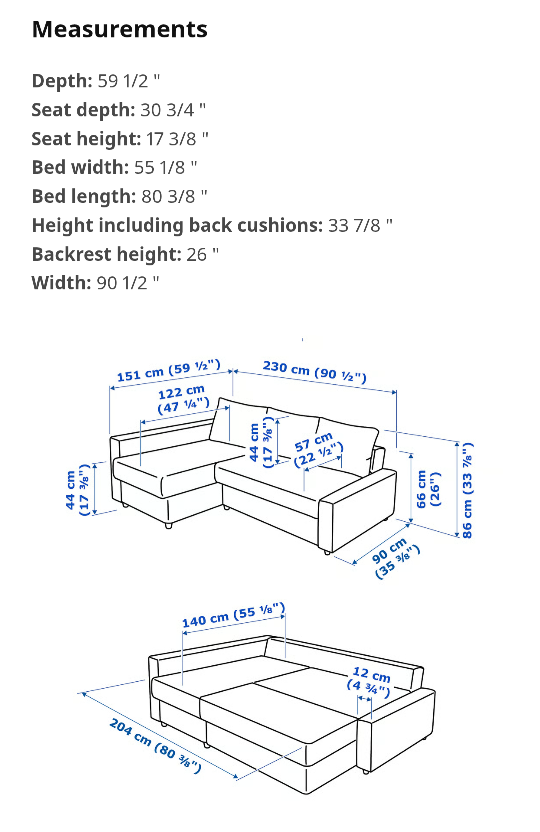 IKEA FRIHETEN Black Sleeper Sectional Sofa with Storage - Queen - photo 5
