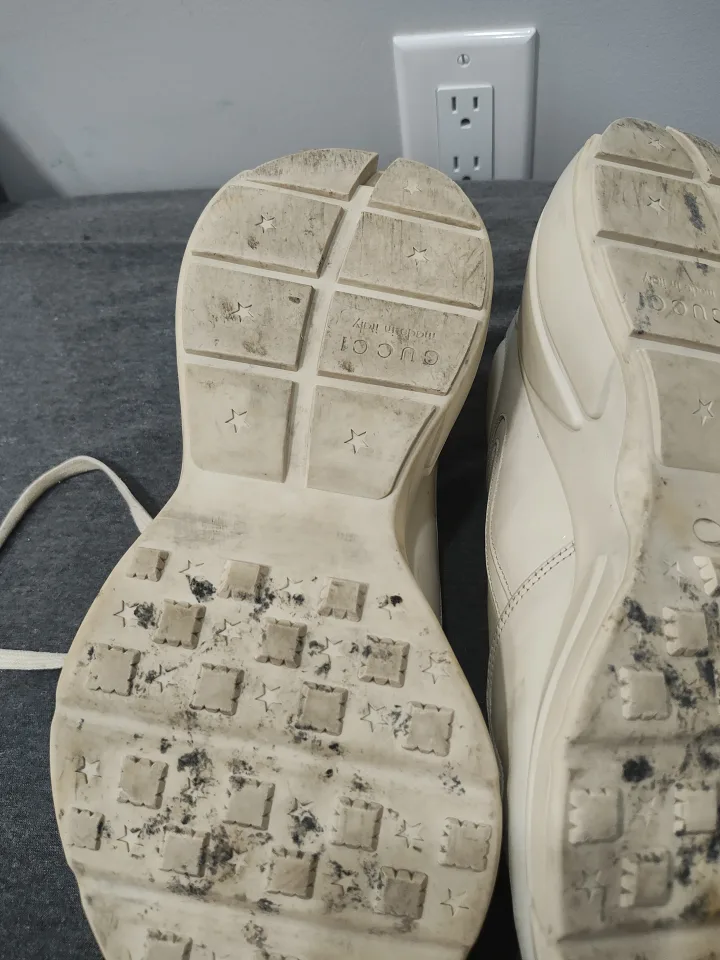 Gucci White Leather Sneakers Size 7.5 image indicator(8)