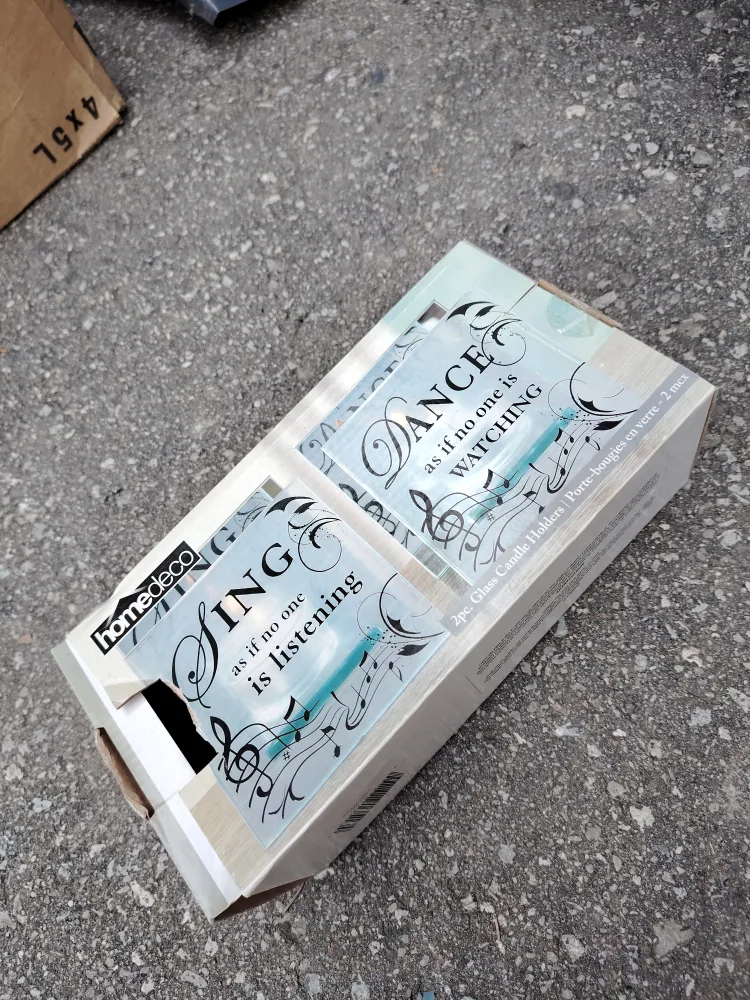 Homedeco Glass Candle Holders - New in Box image indicator(2)