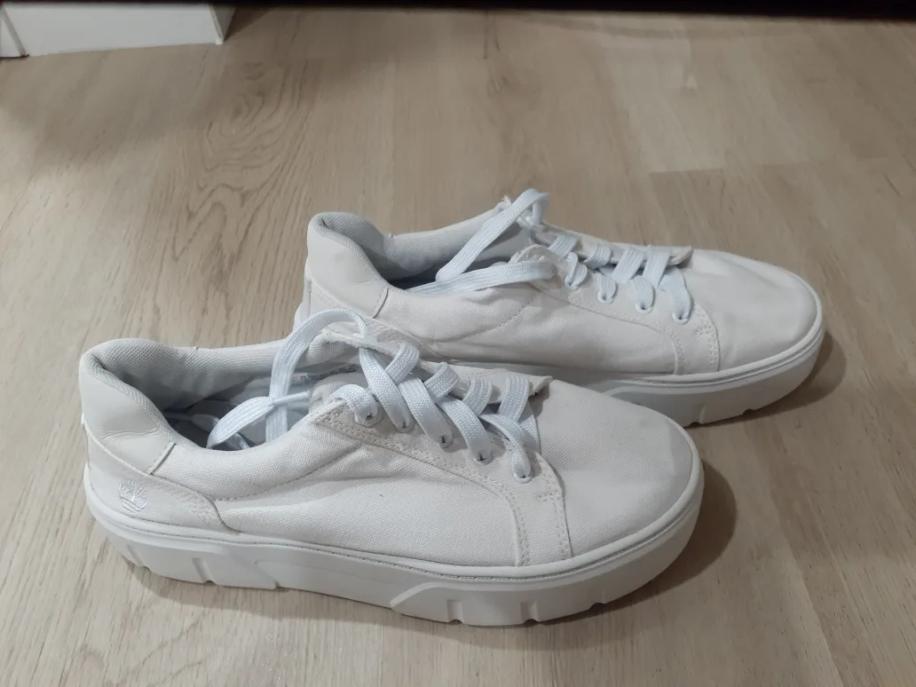 Timberland White Canvas Sneakers thumbnail