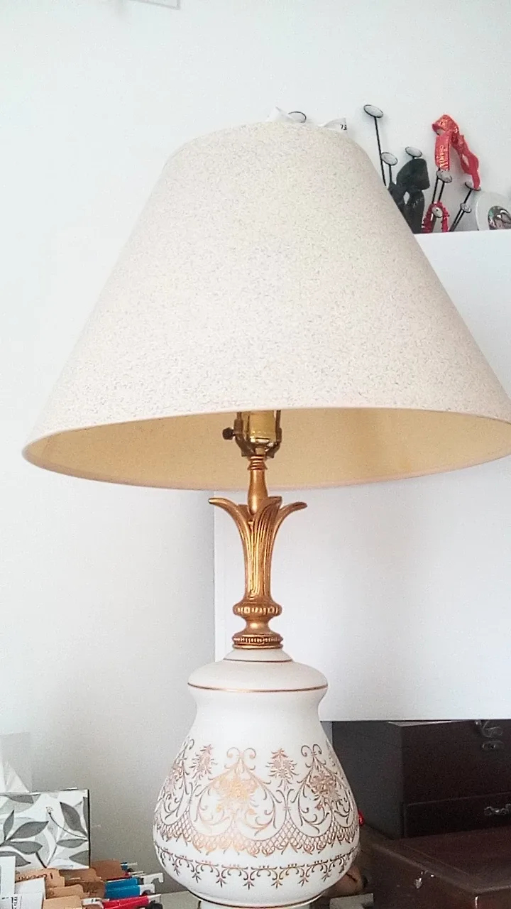 Vintage Gold & White Accent Lamp thumbnail