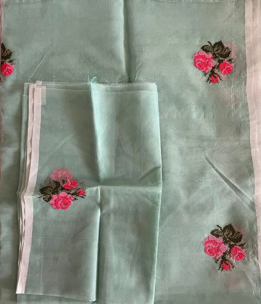 Floral Embroidered Tablecloth Set and Indian dress image indicator(2)