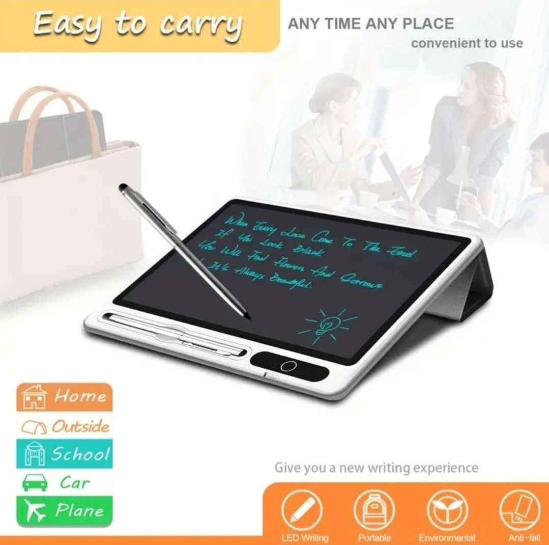 10-Inch LCD Writing Tablet with Black Protective Leather Case - photo 2