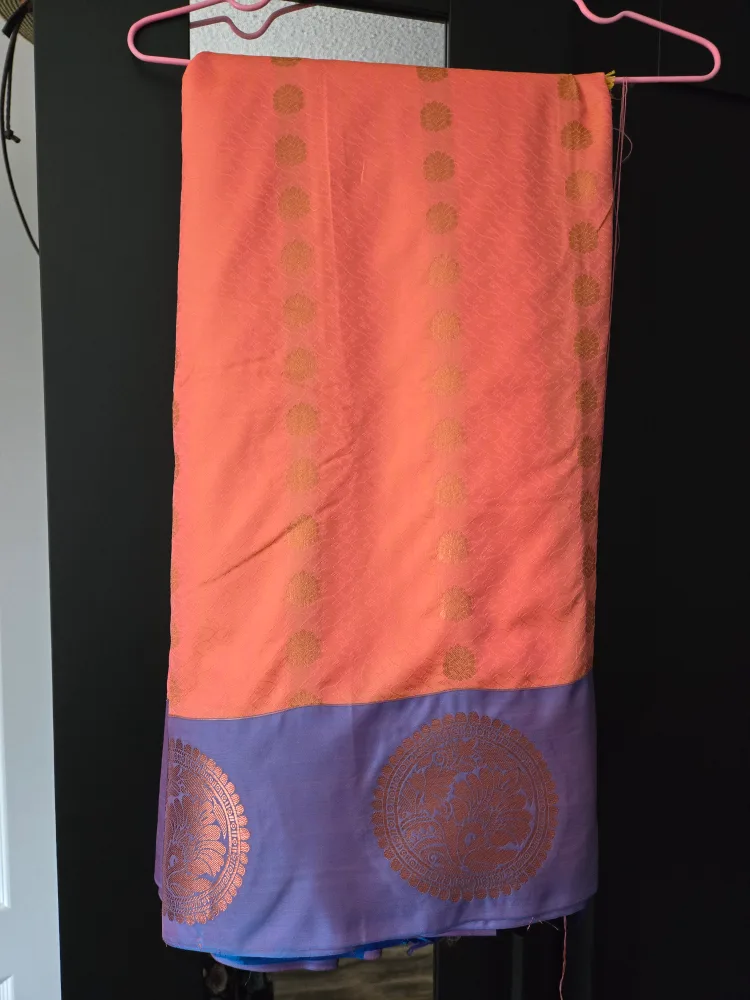Peach & Blue Saree thumbnail