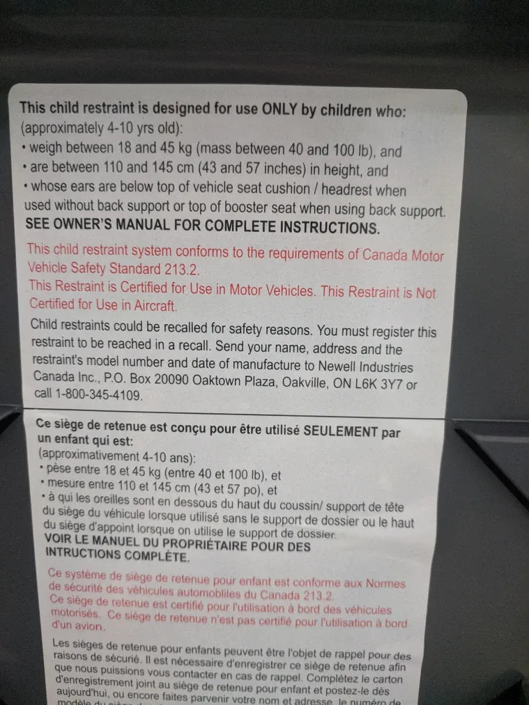 Grey & Red Booster Car Seat image indicator(8)